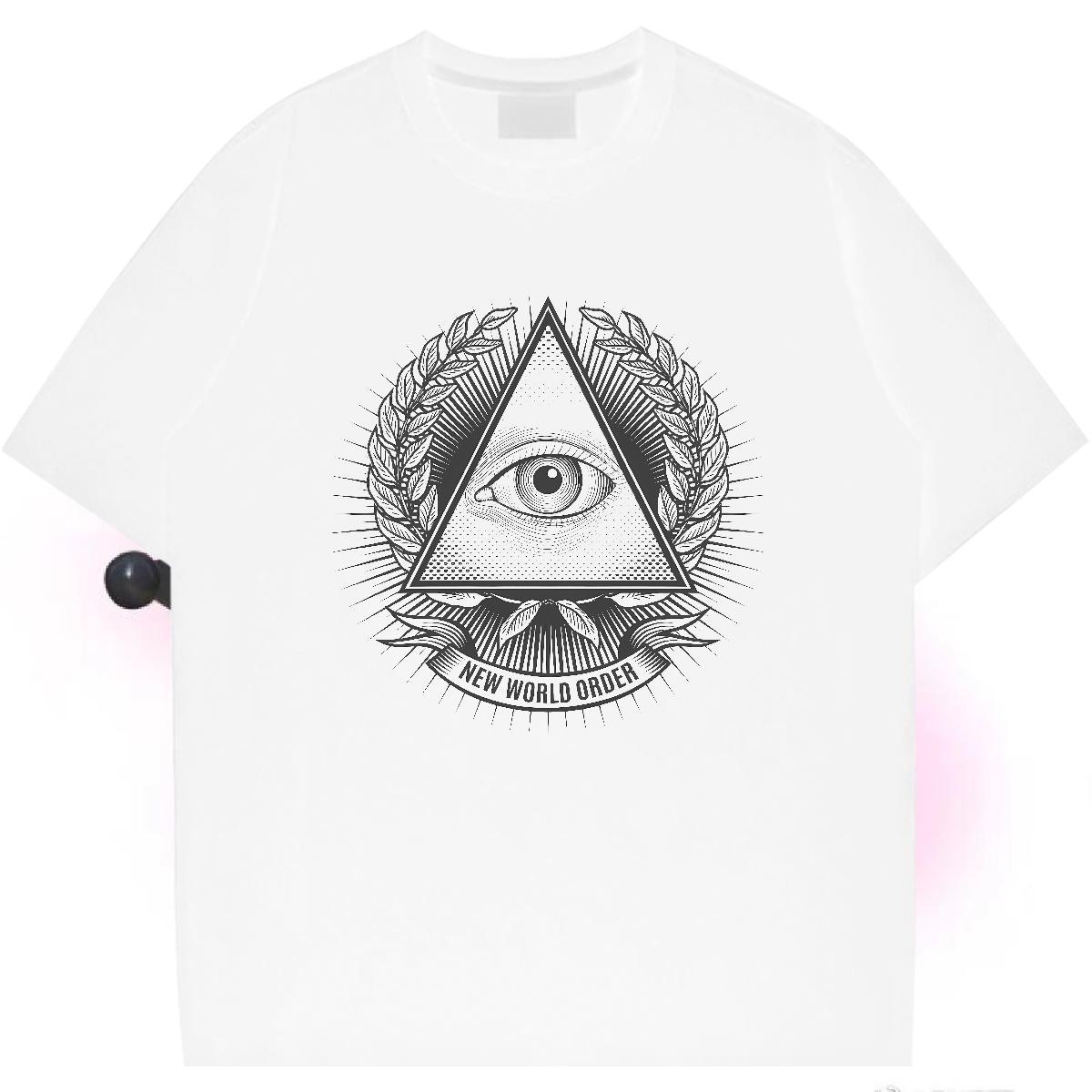Cool T Shirt For Man 100% Cotton 230g eye of the devil Sports Casual Cartoon Printing L-4XL Breathable Tshirts Customized Tees Shirts