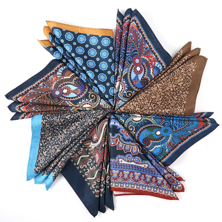Customized Smith Mens Pocket Square Retro Printed Checkered Paisley Set Handle Chieftain Luxury Mens Hanki Accessories Gift W240824