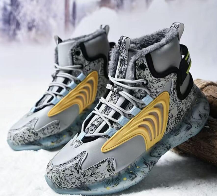 New Winter Men's shoes Plus Size Thickened Sports Shoes Cross-border Trendy Warm Cotton Shoes Popcorn Snow Sneakers mysterybox store Mix Order Ac