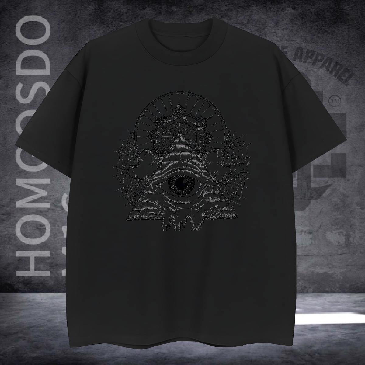 Cool Design T-Shirts for Men 230g 100% Cotton eye of the devil Street Wear Customized O-Neck Short Sleeve Men Tees Classic Casual Clothings
