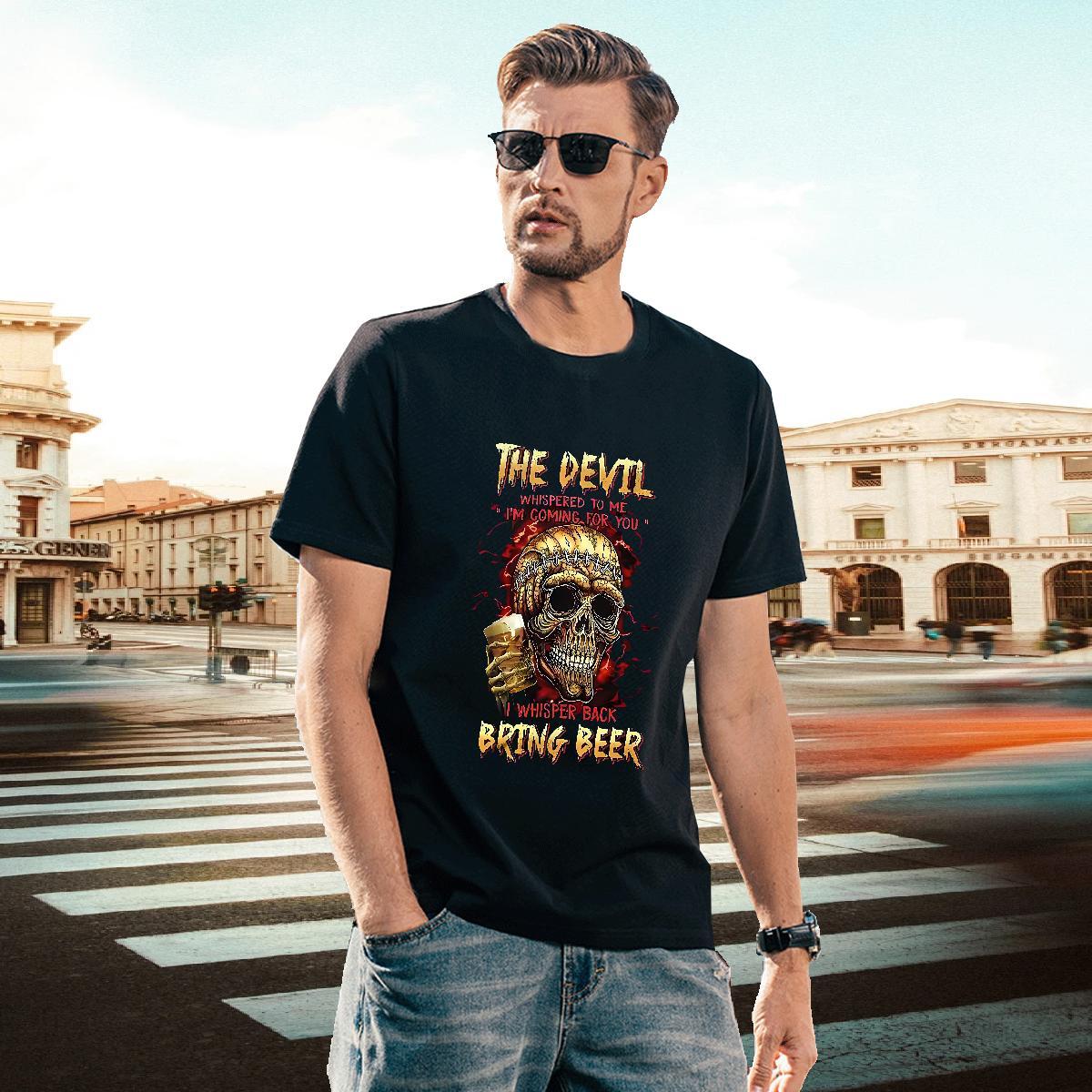 Popular T Shirt For Man 230g 100% Cotton beer Summer Casual Custom Printing Breathable Short Sleeve Mens Tshirts Fashion Tops