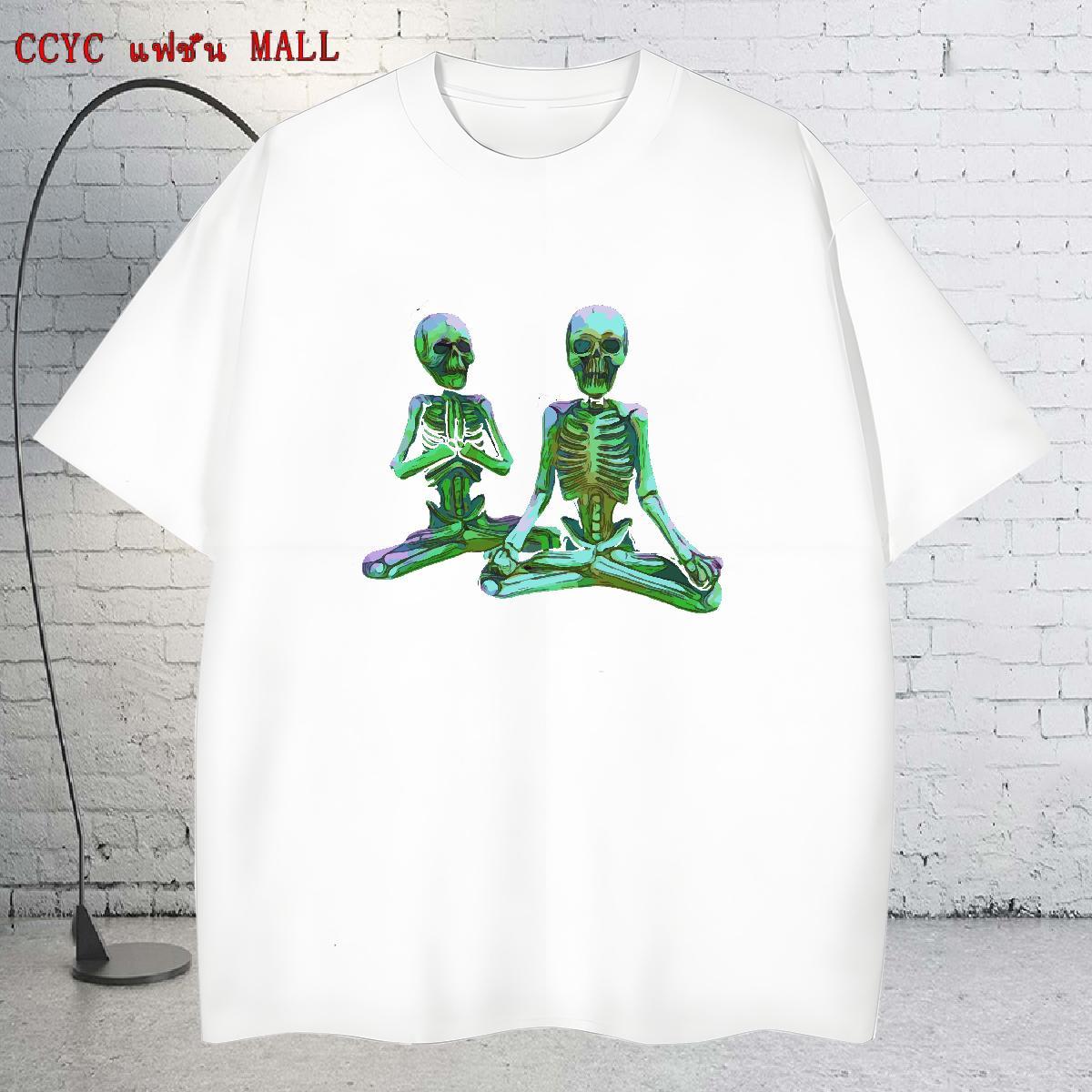 Cool Design T Shirt For Man 230g Pure Cotton skull Home Outdoor White Plus Size Breathable Soft Men Clothes T-Shirt Free Shipping Tops Shirt