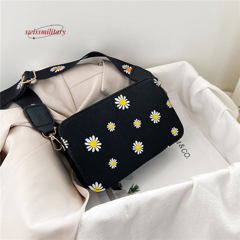 Swissmilitary Bag for women 2024 summer fashion versatile wide strap square Korean version ins small fresh single shoulder crossbody bag #9