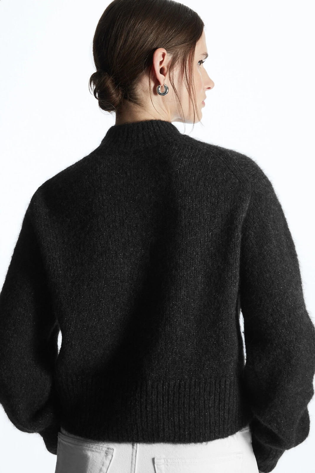 Ethereal winter style of Short wool blend soft daily sweater 240824