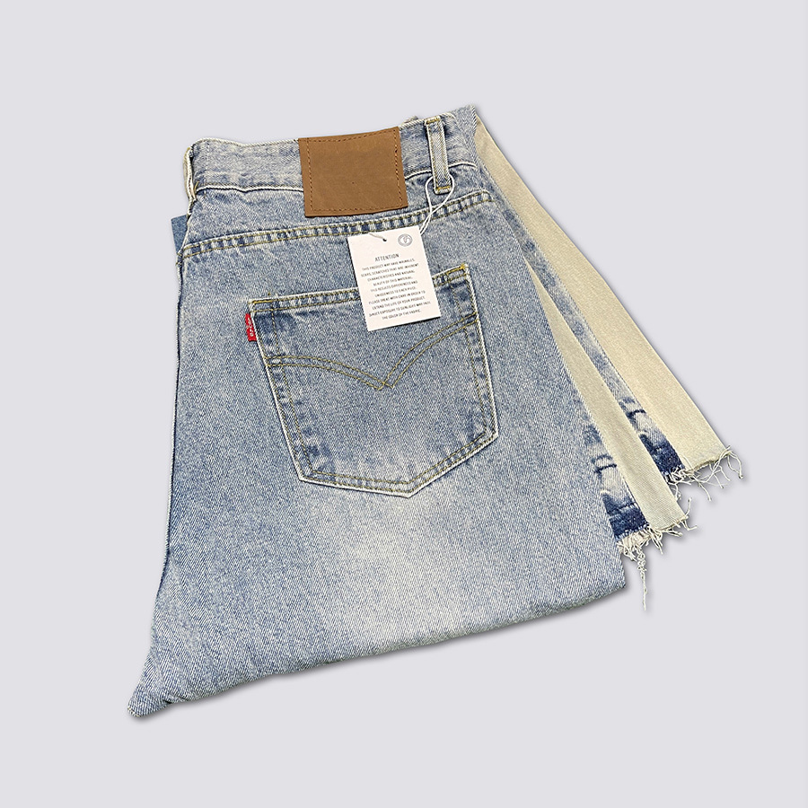 Men's Designer Patchwork Bell Bottoms Baggy Jeans For Men Straight Y2k Washed Old Brand Denim Trousers Oversized