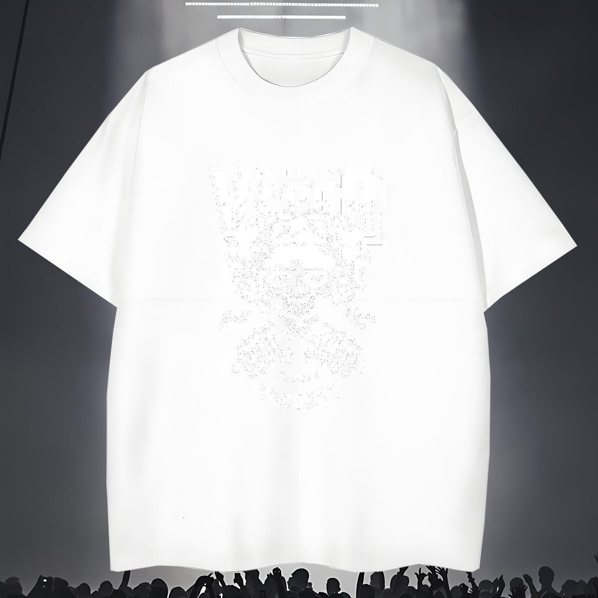 Unisex T-Shirts for Men 230g Cotton skull Street Wear Custom Print Plus Size Pure Cotton Men Tshirts Fashion Tees Shirts