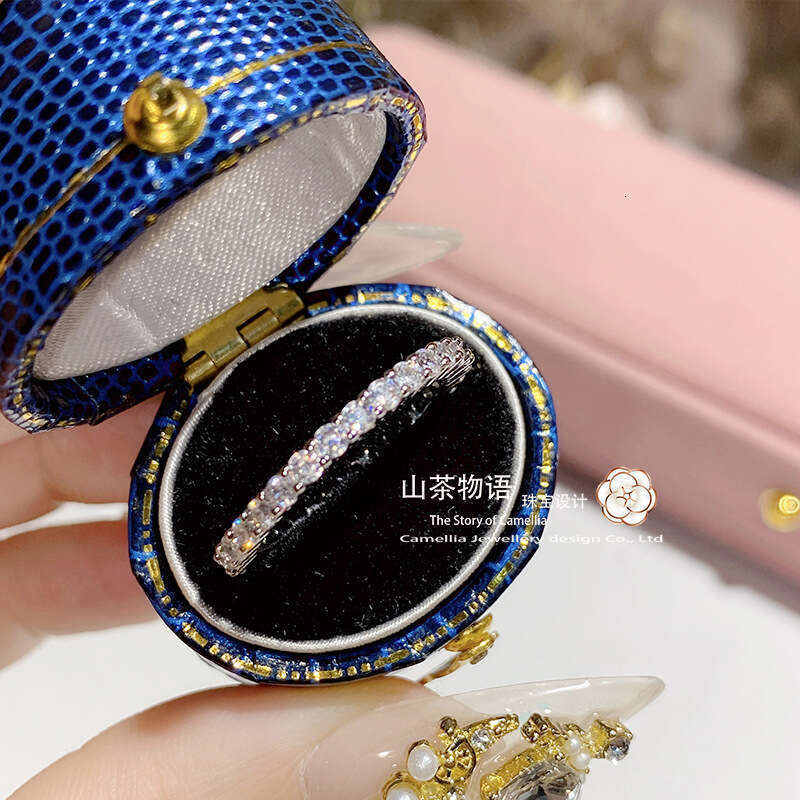 INS Hot selling single row diamond 925 Sterling Silver Luxury Big Wedding Band Rings Luxury Rings Set for Bridal Women Engagement Finger Party Gift De