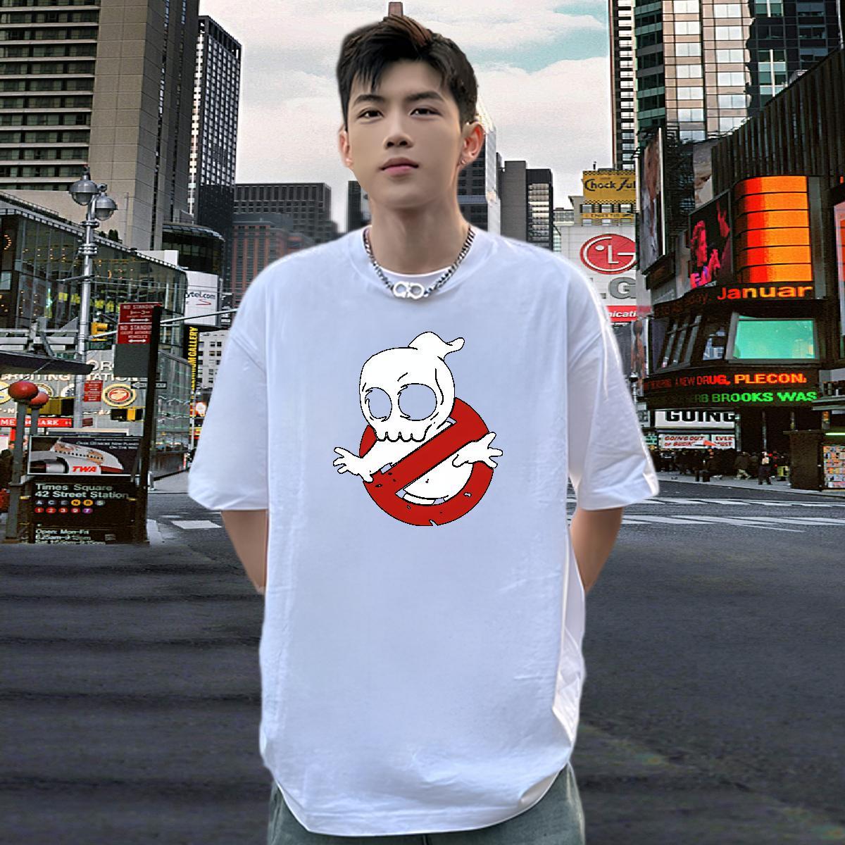 Unisex T Shirt For Man 230g 100% Cotton skull Spring Summer Plus Size Custom Breathable Crew Neck Tshirt for Man Woman 2024 Clothes