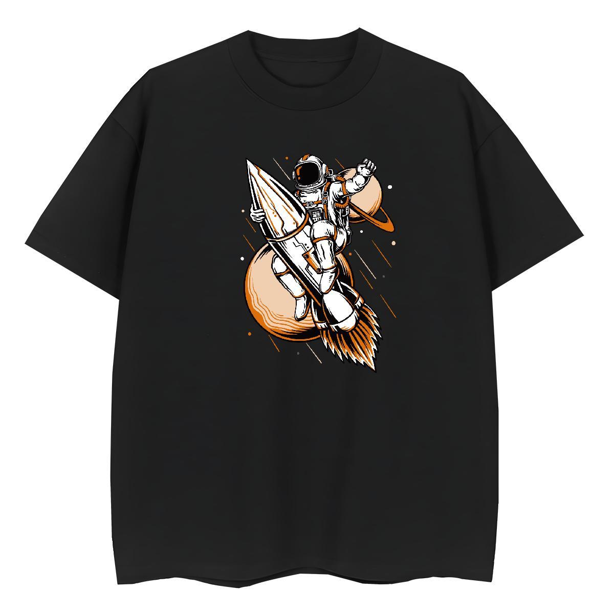 Comfortable Unisex Tshirts 230g 100% Cotton universe Home Outdoor T shirt Breathable Crew Neck Graphic Tees