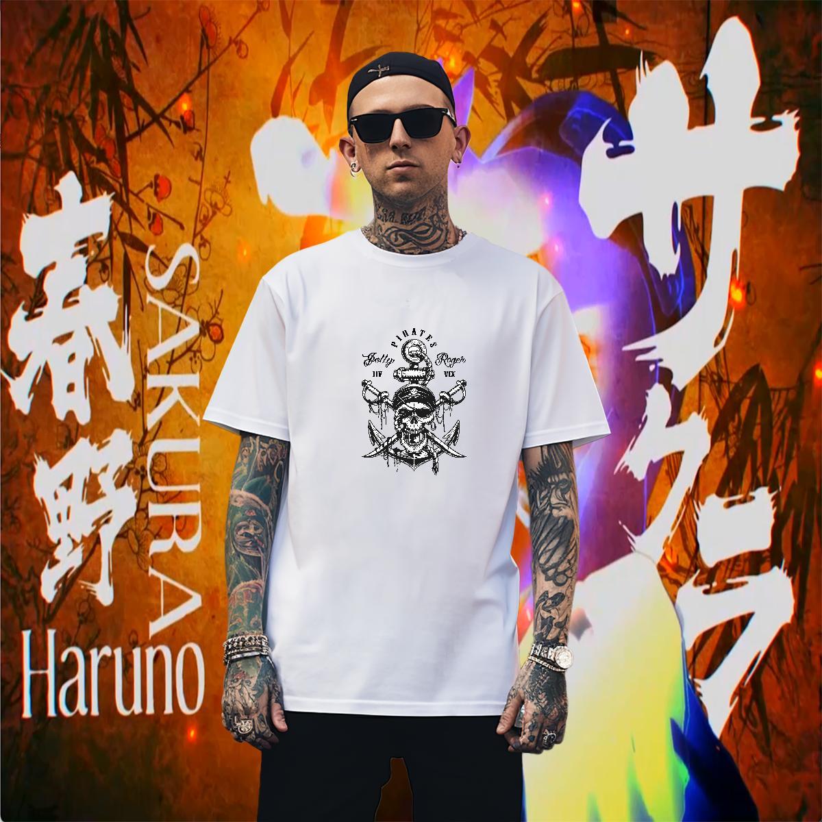 Designer T-Shirts 230g 100% Cotton skull Street Casual White Plus Size Breathable Short Sleeve Tshirt for Man Woman Customized Tops