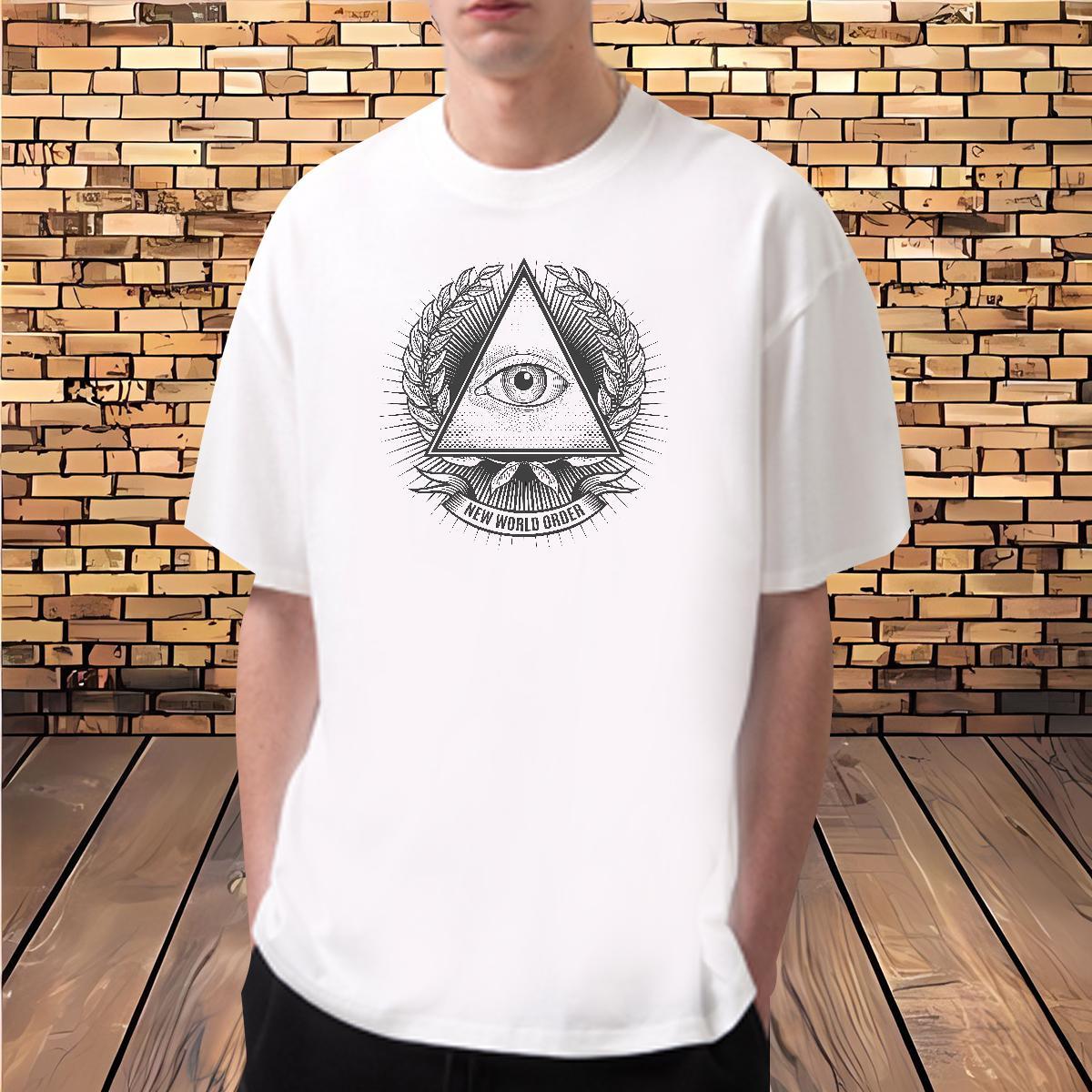 Loose Man T Shirts 100% Cotton 230g eye of the devil Street Plus Size Custom O Neck Short Sleeves Men Tshirts Fashion Design Tees