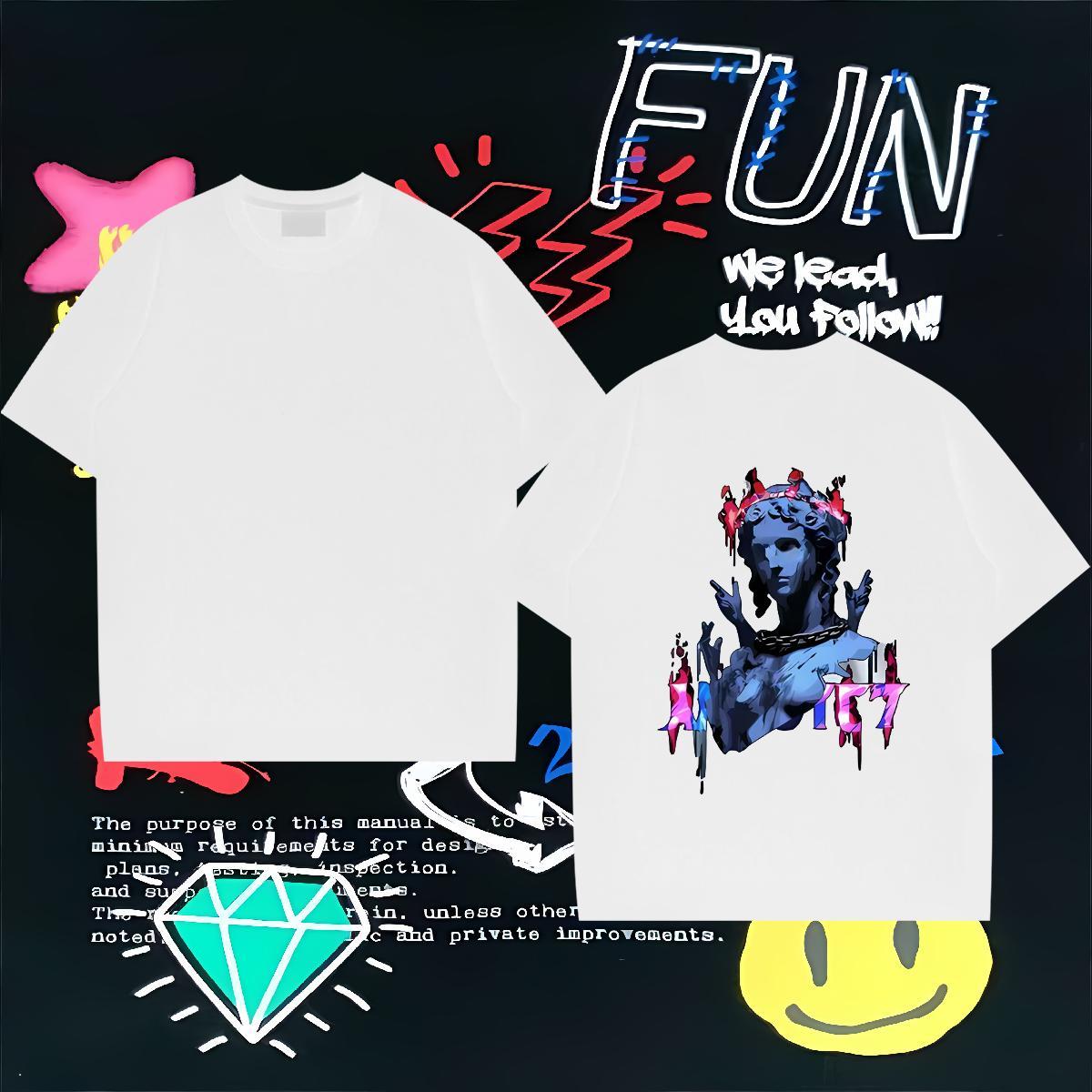 Wholesale T shirt 230g 100% Cotton portrait Home Outdoor DIY Breathable Short Sleeve Men Tops Tees Factory Direct Tops Shirt