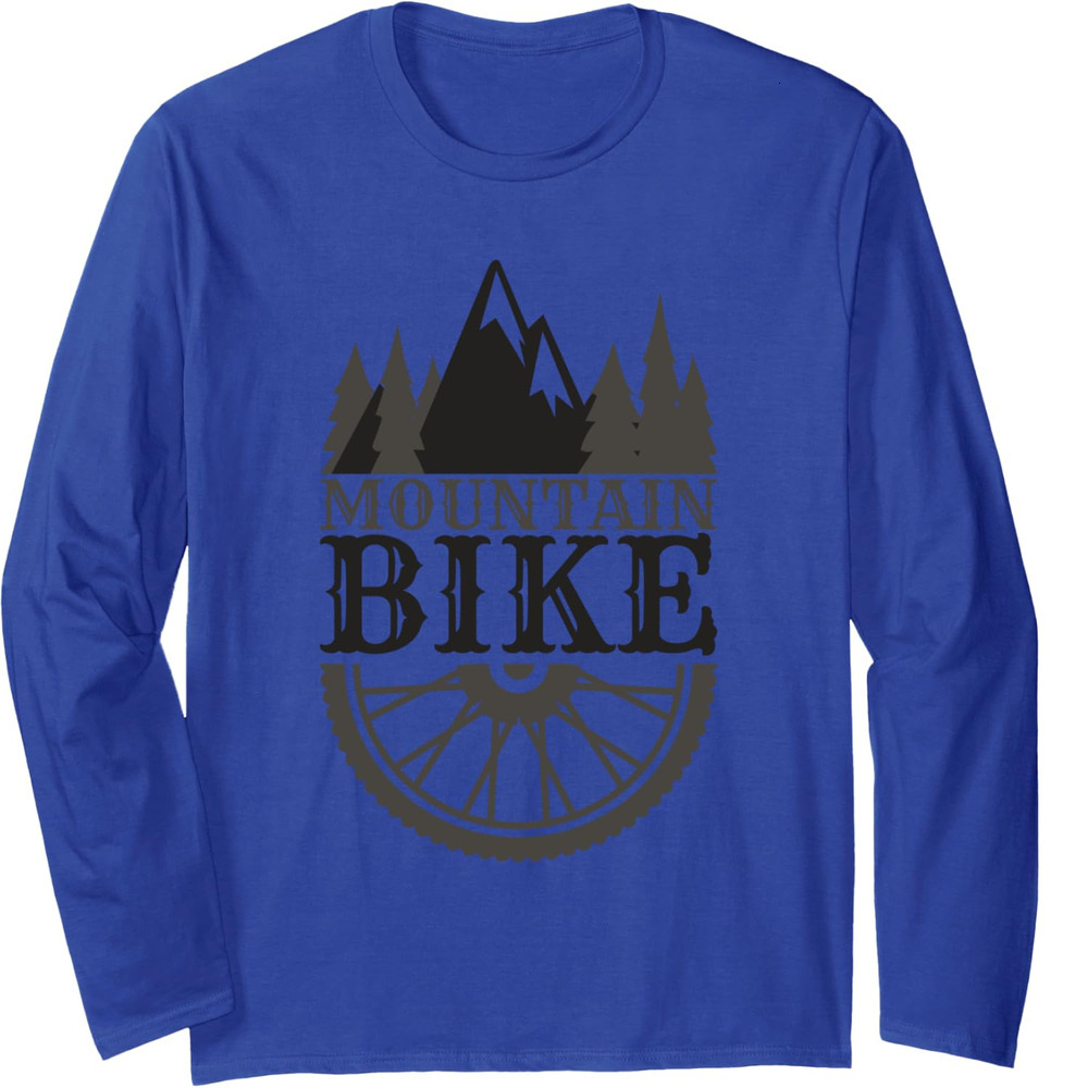 Long Sleeve Shirts for Men sweatshirt Mountain Bike Mountain Outdoor Landscape Bikers Long Sleeve Tee Streetwear Casual tops clothes