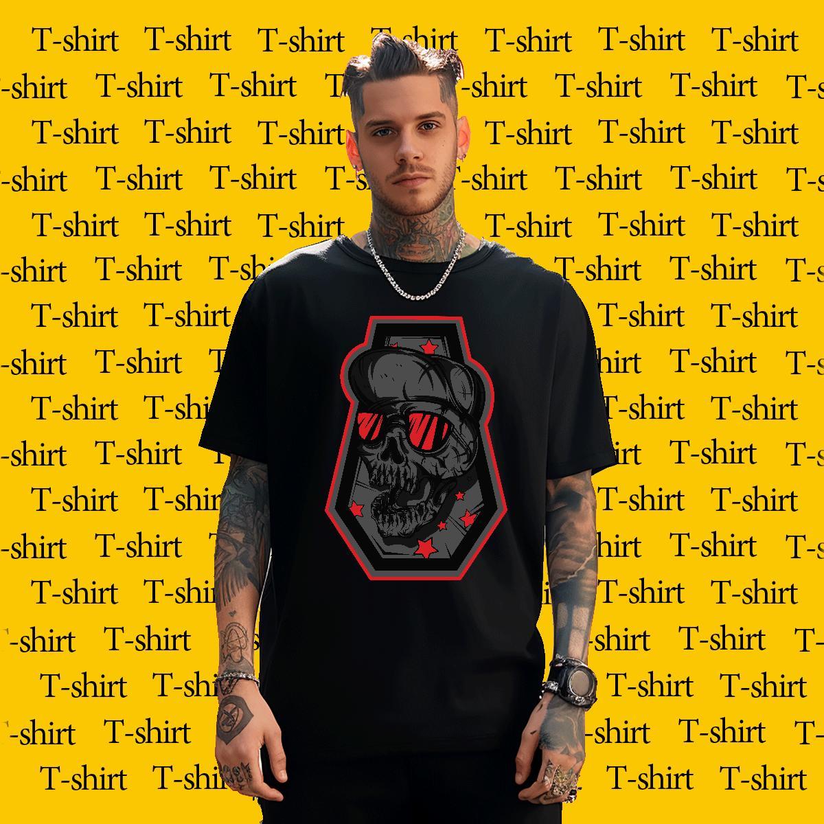 Designer T Shirt For Man 230g Cotton skull Sport Custom Big Size Breathable Short Sleeve Tshirts Stylist Clothings