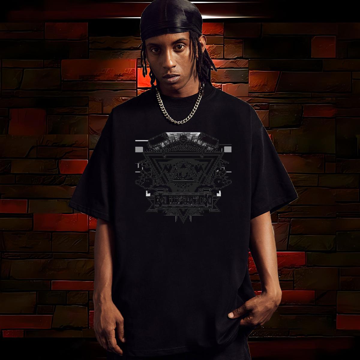 Loose T shirt 230g Cotton eye of the devil Street Casual Asian Size O-Neck Short Sleeve Mens Tshirts Casual New Clothes