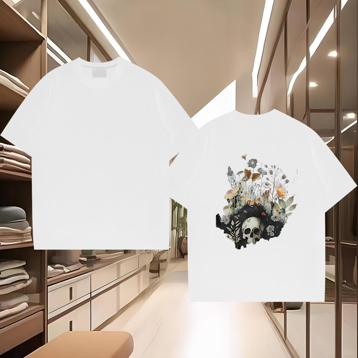 Popular Man T Shirts 230g 100% Cotton flower Daily Wear Custom Big Size Breathable Men Tshirts Designer Fashion Tees