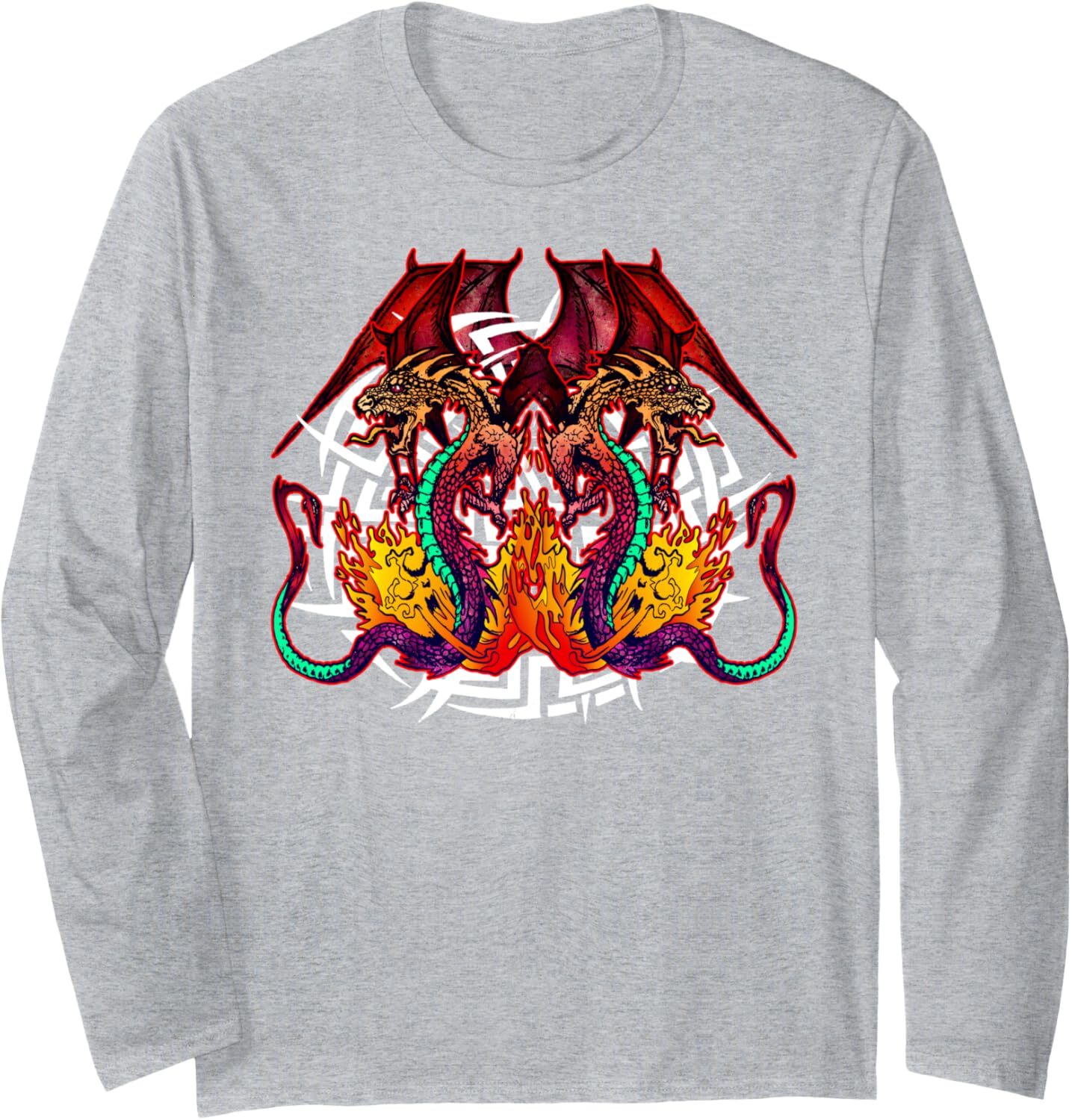 Long Sleeve Shirts for Men sweatshirt Super Fire Breathing Dragon Animal Creature Gift Long Sleeve Tee Streetwear Casual tops clothes