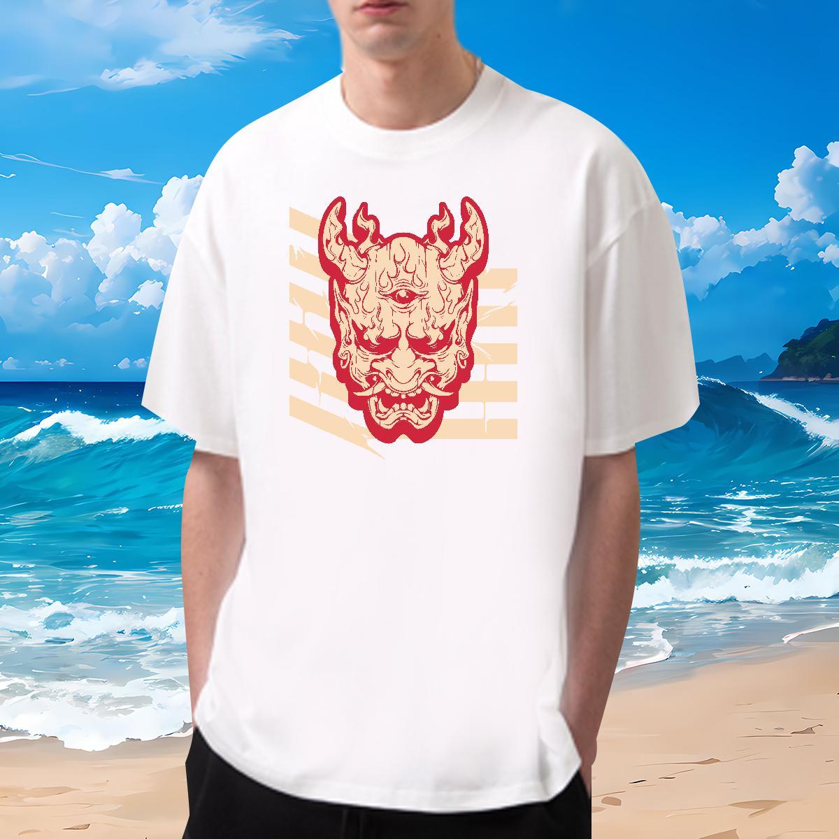Loose Men T Shirts 230g Cotton skull Hip Hop Street DIY Breathable Mens Tshirts Free Shipping Clothings