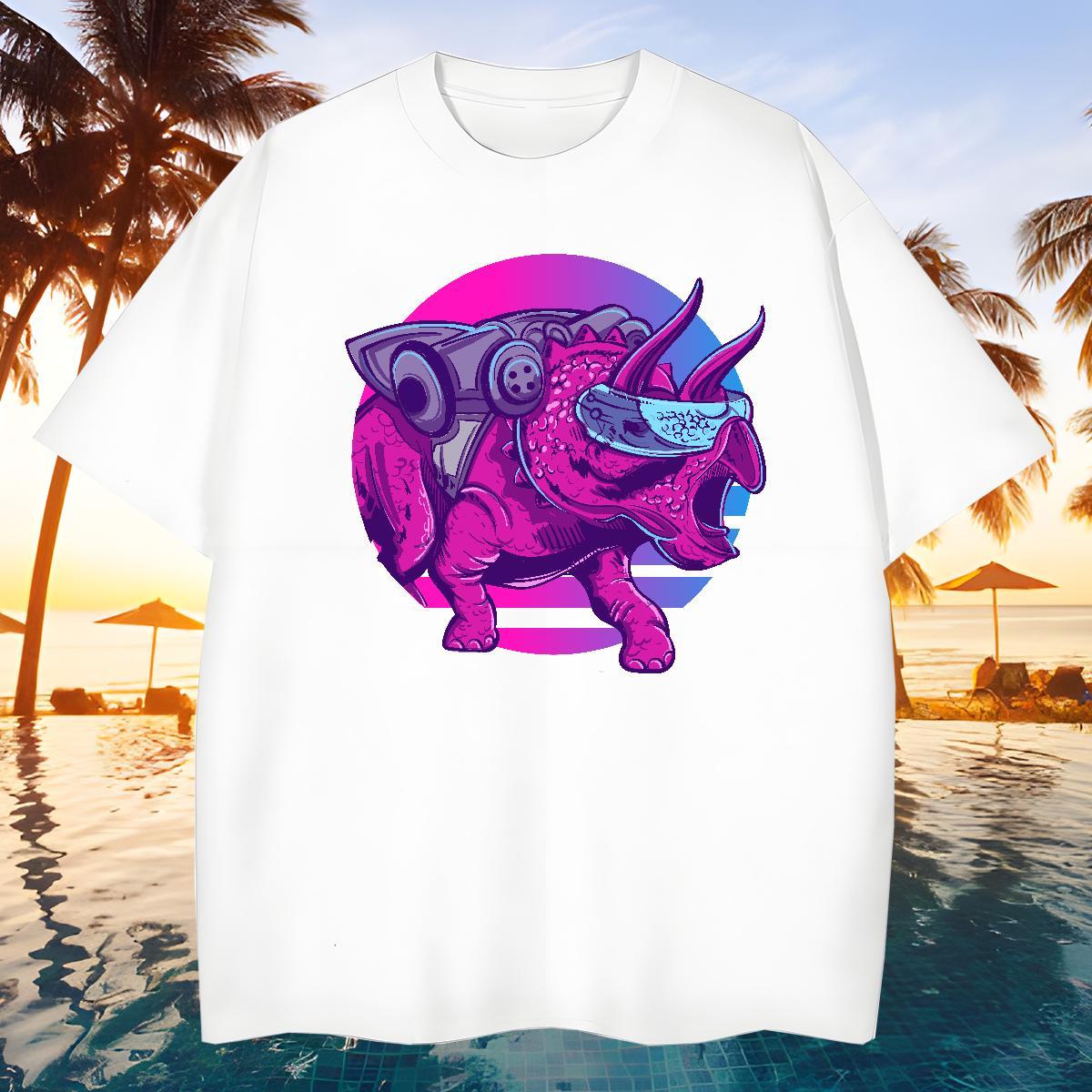 Soft Mens T Shirts 230g 100% Cotton ET Sport DIY Logo Oversized Round Neck Short Sleeve Couples T Shirts Fashion Casual Tops Tees