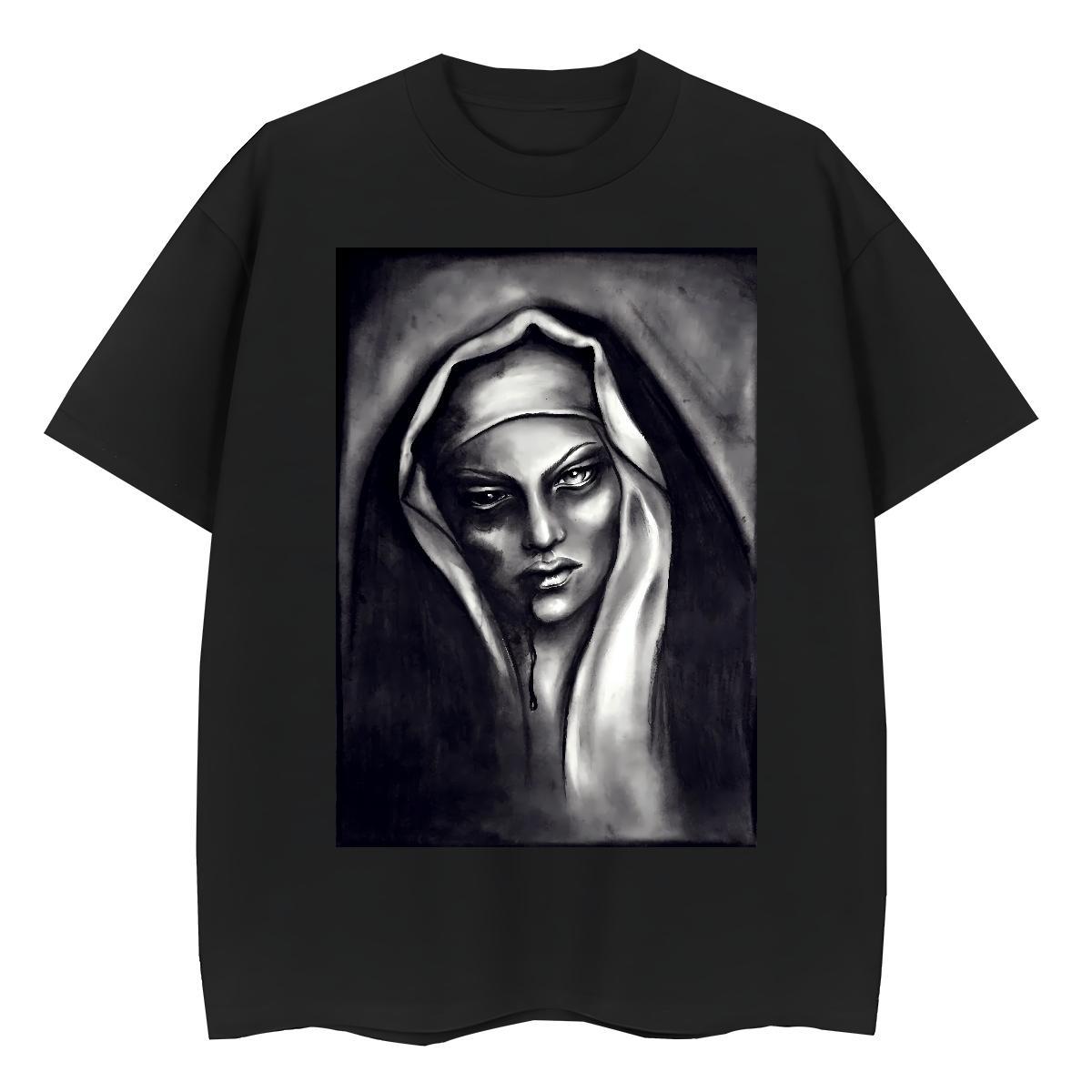 Unisex Woman Tshirt 230g Pure Cotton nun Sports Street Wear T Shirts Women Crew Neck Custom Print Plus Size Tops