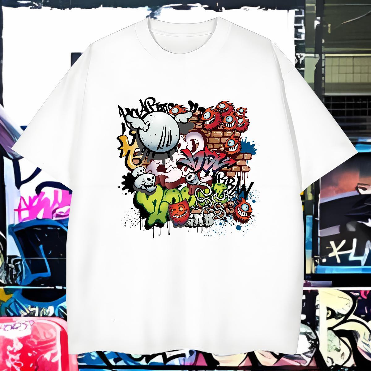 Loose Man T Shirts 230g Pure Cotton skull Spring Summer Customized Breathable Men Tees DIY Customized Clothings