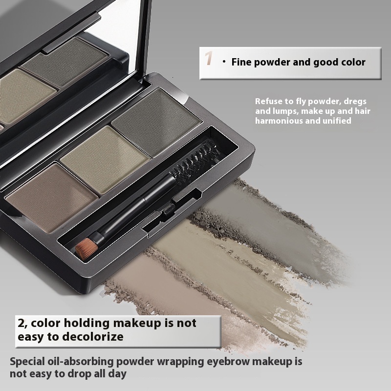 Triple Play of Colors by NOVO Mist - Professional Quality Eyebrow Pencil with Shaving Disc, Eye & Nose Shadow Application Toolkit