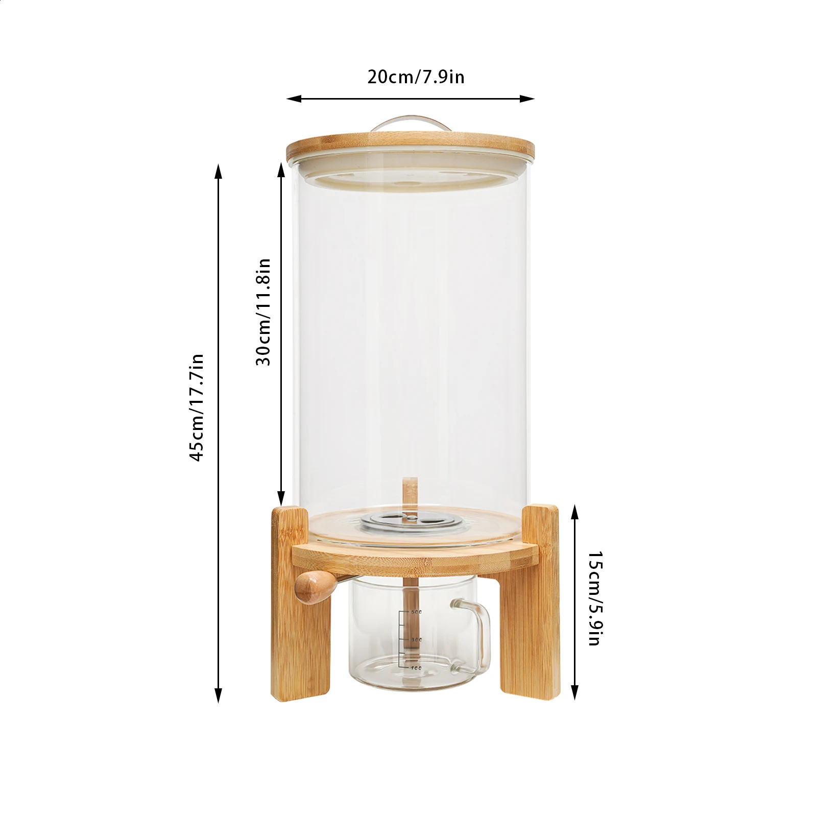 Flour and Grain Container 5L75L Rice Dispenser Creative Glass Food Storage Room for Kitchen Organization Airtightness 240826