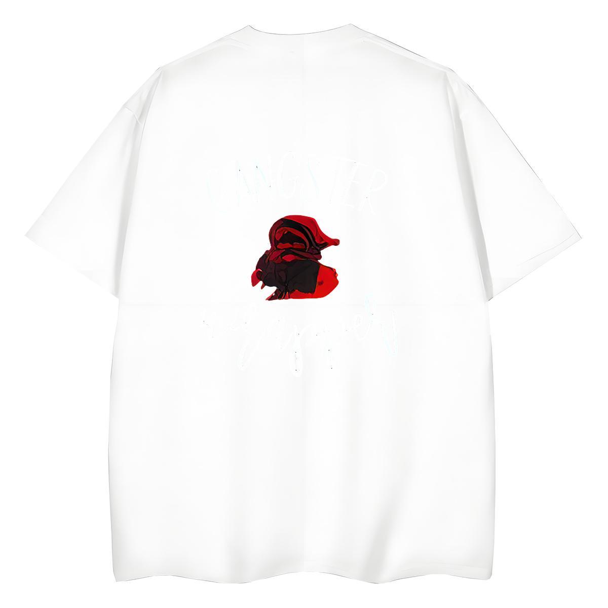 Popular T Shirts Men 230g Pure Cotton rose Summer Casual Plus Size Custom O-Neck Short Sleeve Tshirt for Man Woman DIY Top Tees