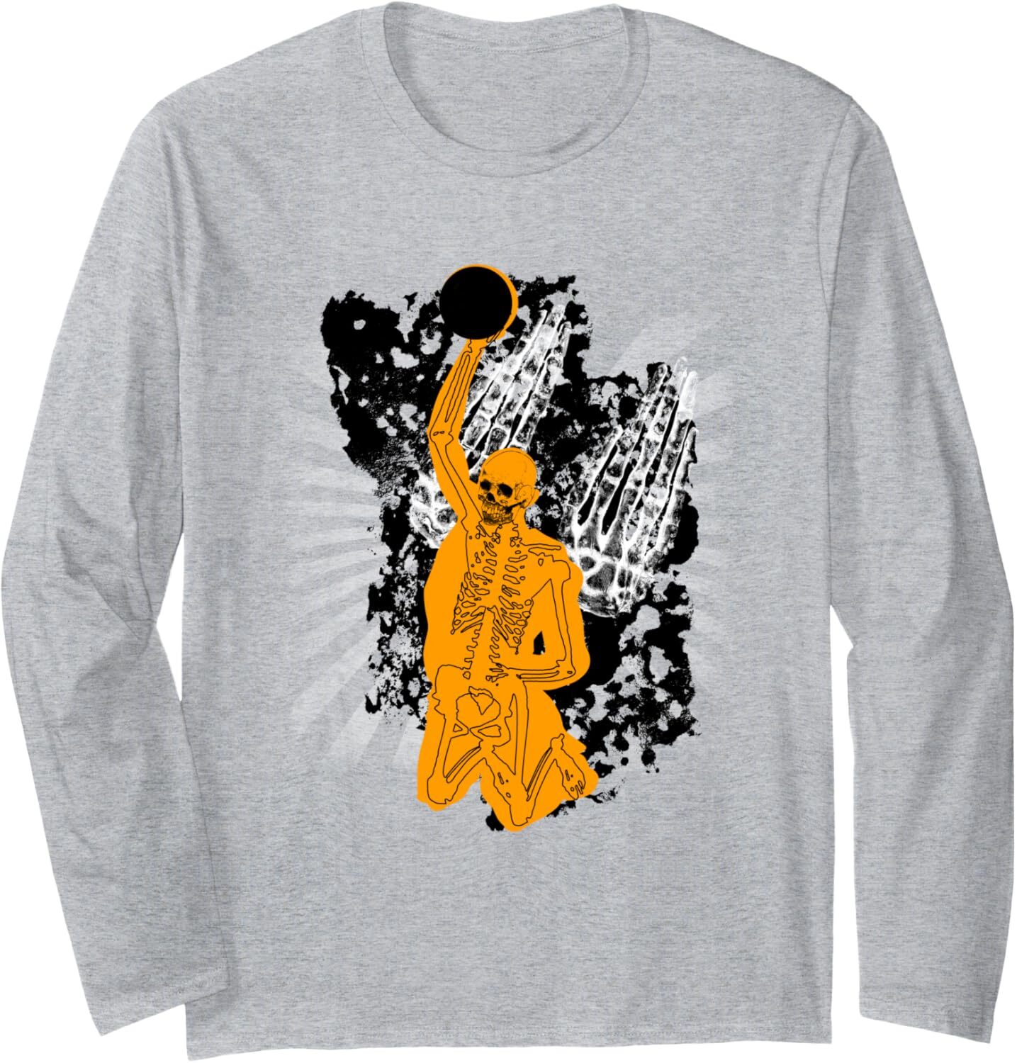 Long Sleeve Shirts for Men sweatshirt Funny Slam Dunk Skeleton Basketball Sport Fan Gift Long Sleeve Tee Streetwear Casual tops clothes