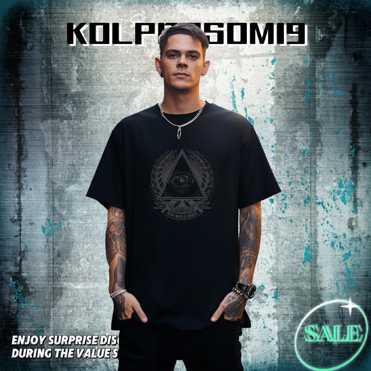 High Quality Men T Shirts 230g Pure Cotton eye of the devil Casual Daily Wear Customized O-Neck Short Sleeve Men Tops Tees Casual New Tees Shirts