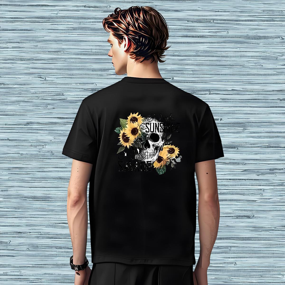Popular Mens T Shirts 230g Cotton skull Casual Daily Wear Cartoon Print Short Sleeve Soft Couples T Shirts Designer Tshirts