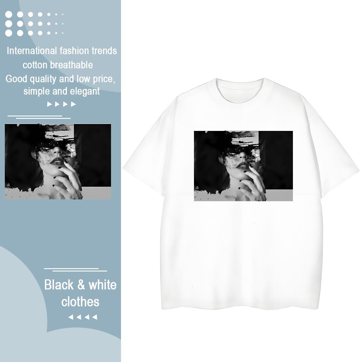 Free Shipping T-Shirts 100% Cotton 230g finger Spring Summer Custom Print Oversized Short Sleeve O-Neck Tshirt for Man Woman Fashion Casual Polos
