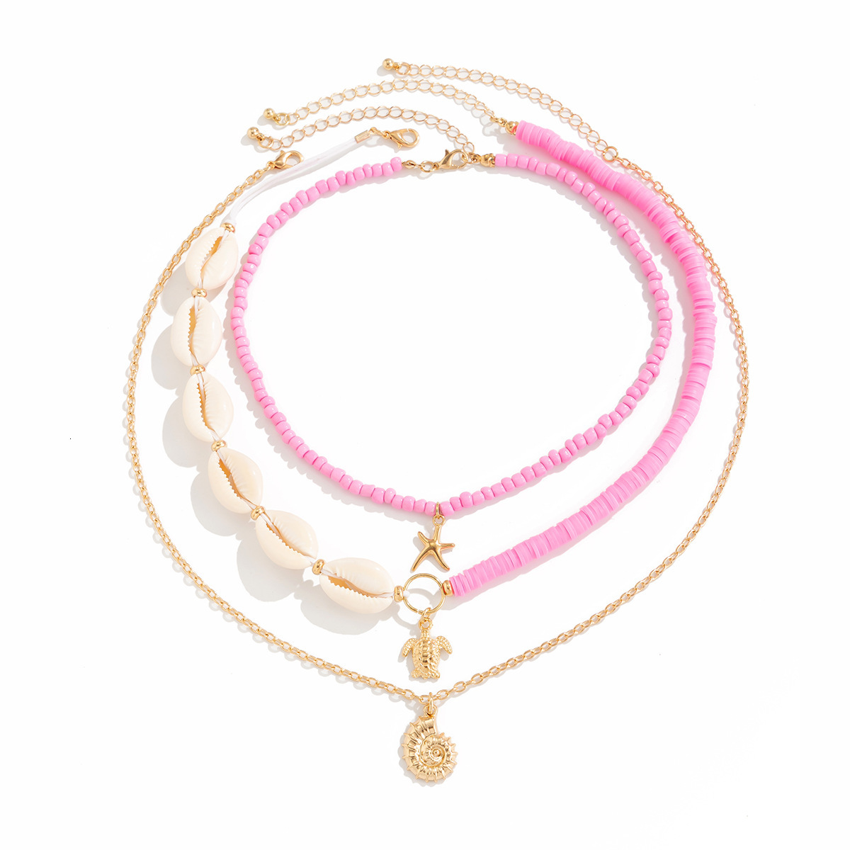 Ocean Wind Shell Turquoise Multi layer Beach Sea Star Bead Necklace Accessories Female