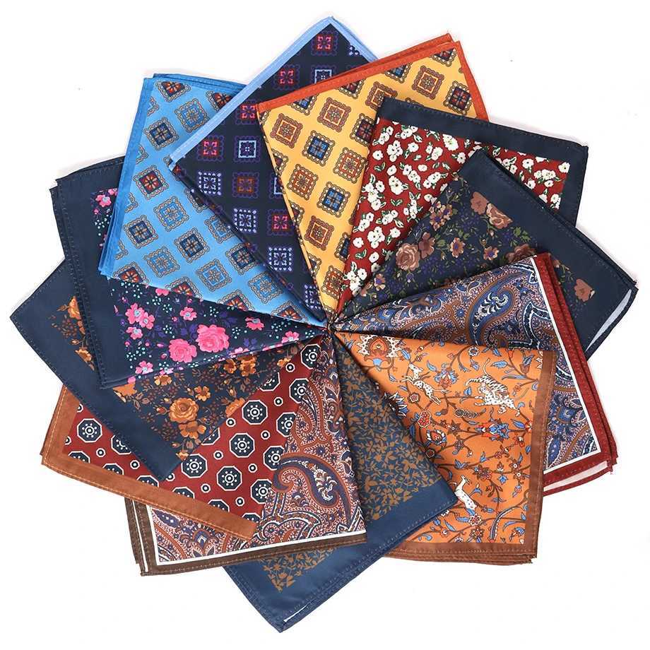 Customized Smith Mens Pocket Square Retro Printed Checkered Paisley Set Handle Chieftain Luxury Mens Hanki Accessories Gift W240824