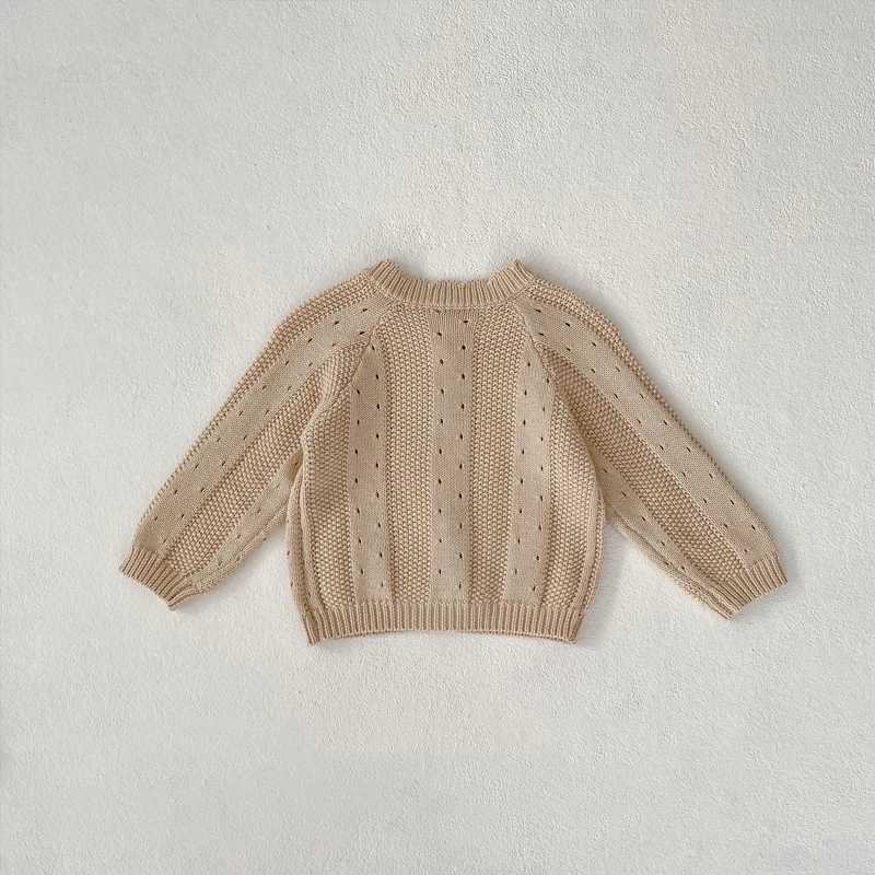 New autumn baby clothing 0-3 year old girls embroidered hollow knit sweater jacketW240824
