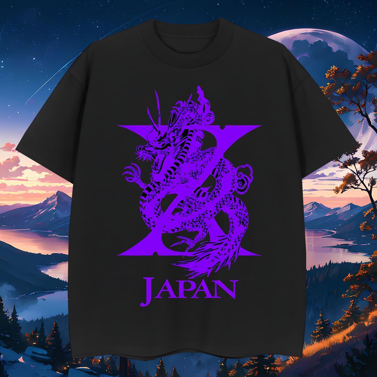 Cool Design T Shirt For Man 230g 100% Cotton purple dragon Outdoor Custom Printed Short Sleeve Soft Mens Tshirts Free Shipping Top Tees