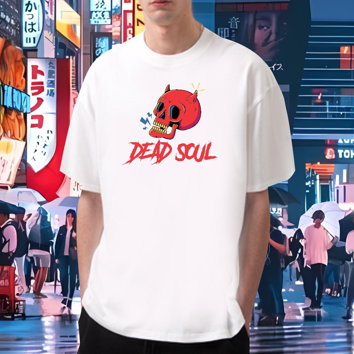 Popular Men T Shirts 230g Cotton skull Street Casual DIY Printed Round Neck Short Sleeve Couples T Shirts 2024 Tops Tees