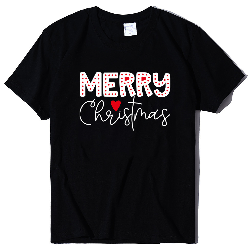 Round neck loose fit women's T-cotton short sleeved MERRG letter printed T-shirt dongdumaoyi