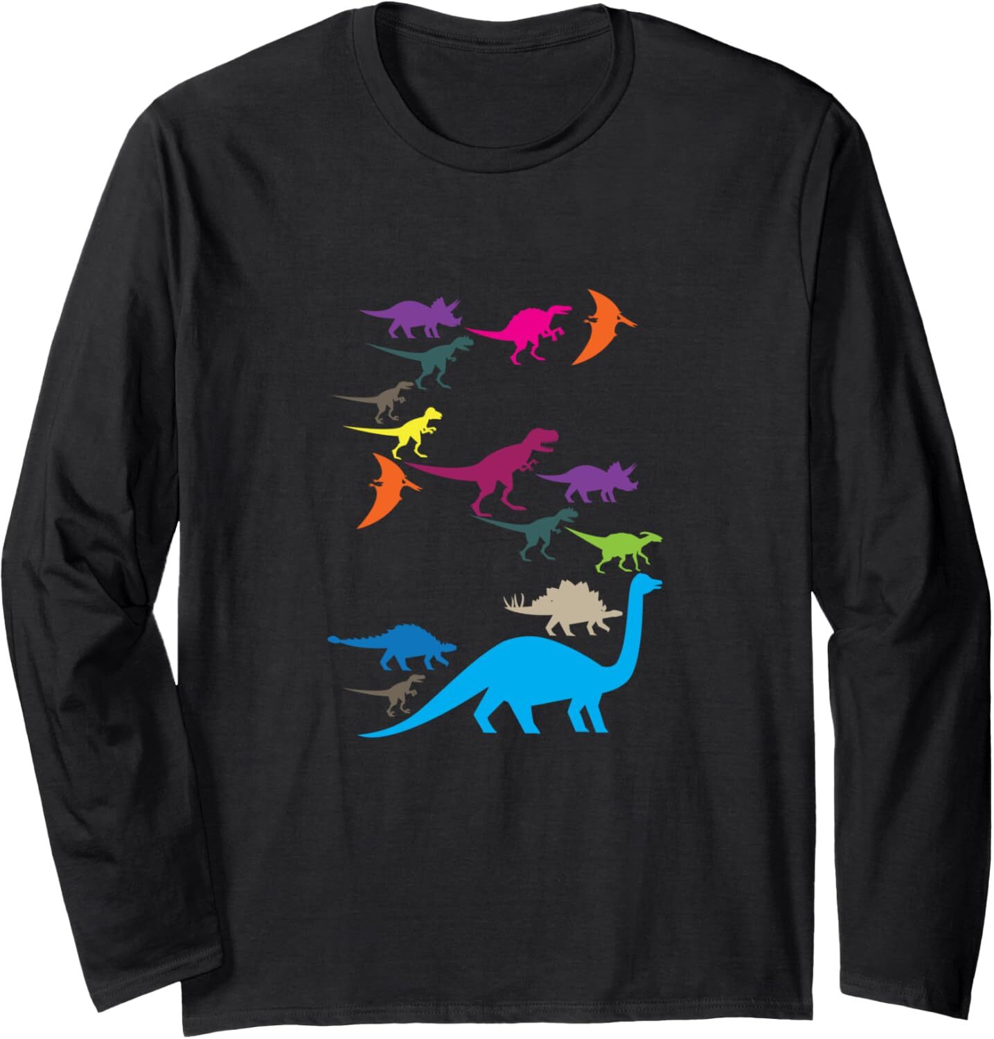 Long Sleeve Shirts for Men sweatshirt Colorful Dinosaur Species Paleontologist Funny Gift Long Sleeve Tee Streetwear Casual tops clothes