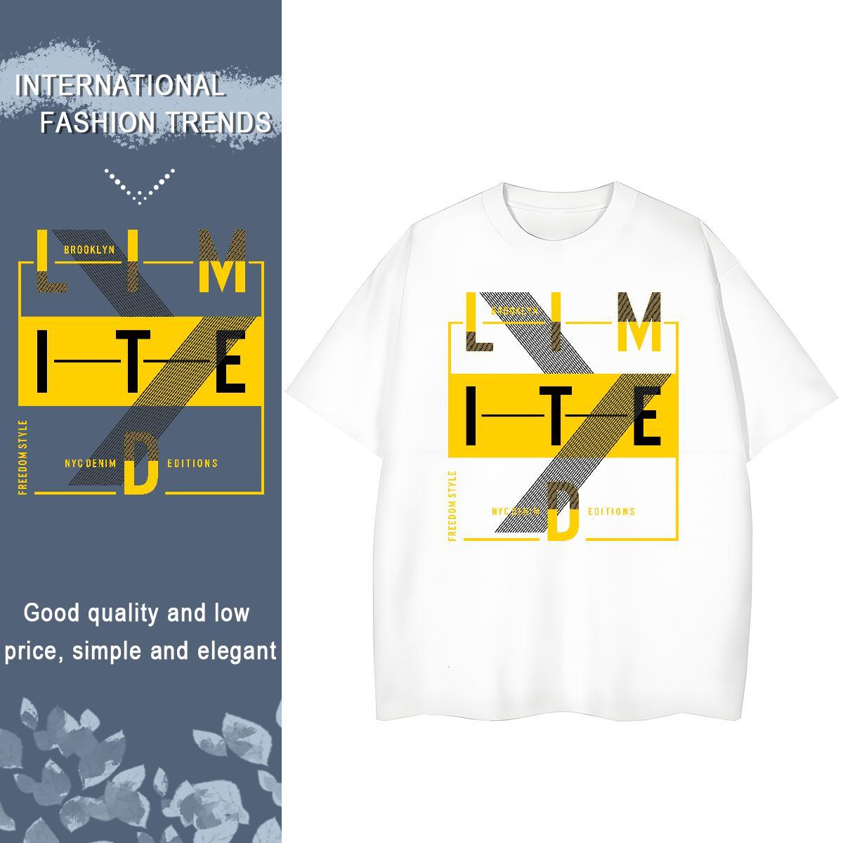 Lady Unisex Tshirts 230g Pure Cotton letter Sports Street Wear T-Shirts for Women Crew Neck Plus Size Custom Tops Shirt