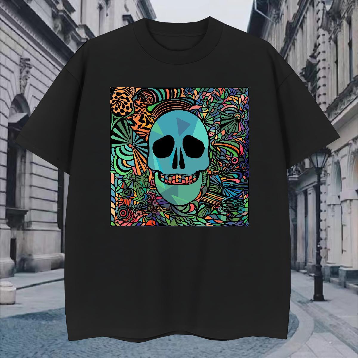 Unisex T-Shirts 230g 100% Cotton skull Sport Skull Breathable Soft Men Tshirts Casual New Tops