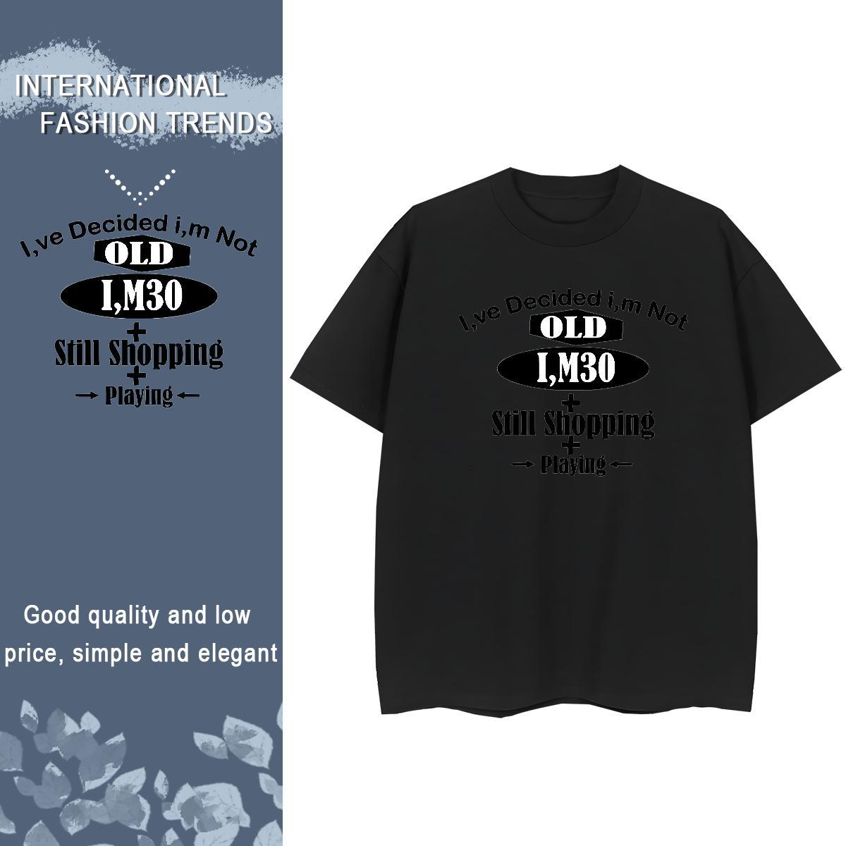 Wholesale Women Tees 230g Cotton letter Street Casual Women T Shirts Round Neck Short Sleeve DIY Anime Printed Tops Tees