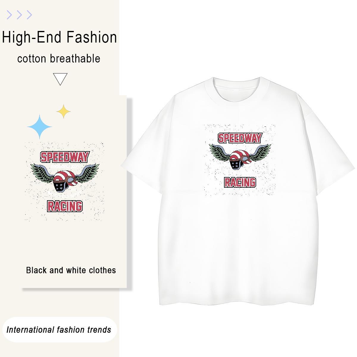 Unisex Women Tshirts 230g Pure Cotton letter Casual Beach Woman T Shirts Breathable Crew Neck Custom Print Plus Size Clothings