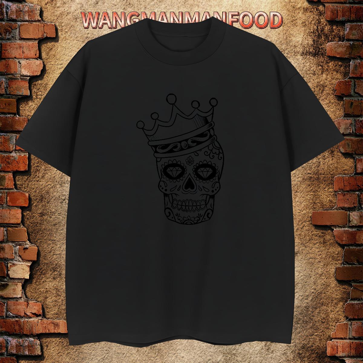 Cool Design Men T Shirts 230g Cotton skull High Street Hip Hop Custom Big Size Crew Neck Breathable Tshirts Wholesale Clothes