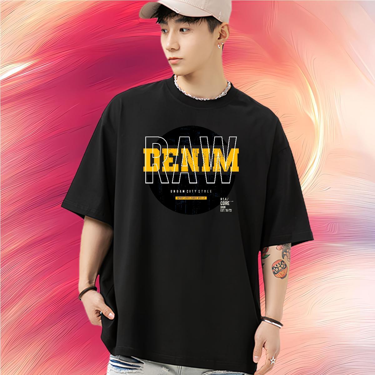 Designer Men T Shirts 100% Cotton 230g letter Spring Summer Plus Size Cartoon O-Neck Short Sleeve Men Clothes T-Shirt Custom Tops Tees