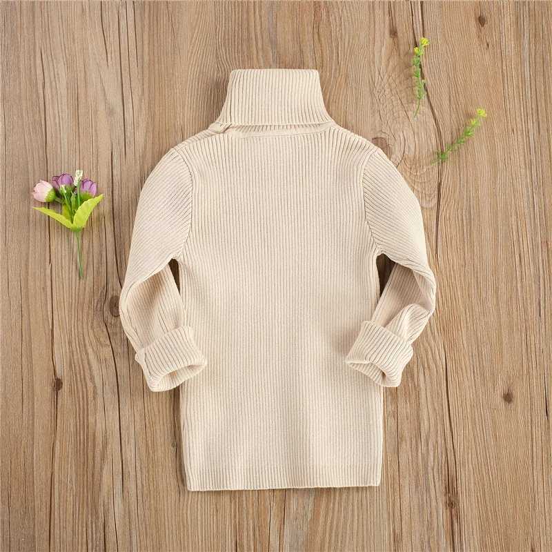 Blotona Kids Baby Boy Girl Winter Warm Turtle Neck Pullover Sweater Top Long Sleeve Casual Knitted Elastic Cuff Shirt 1-6 YearsW240824