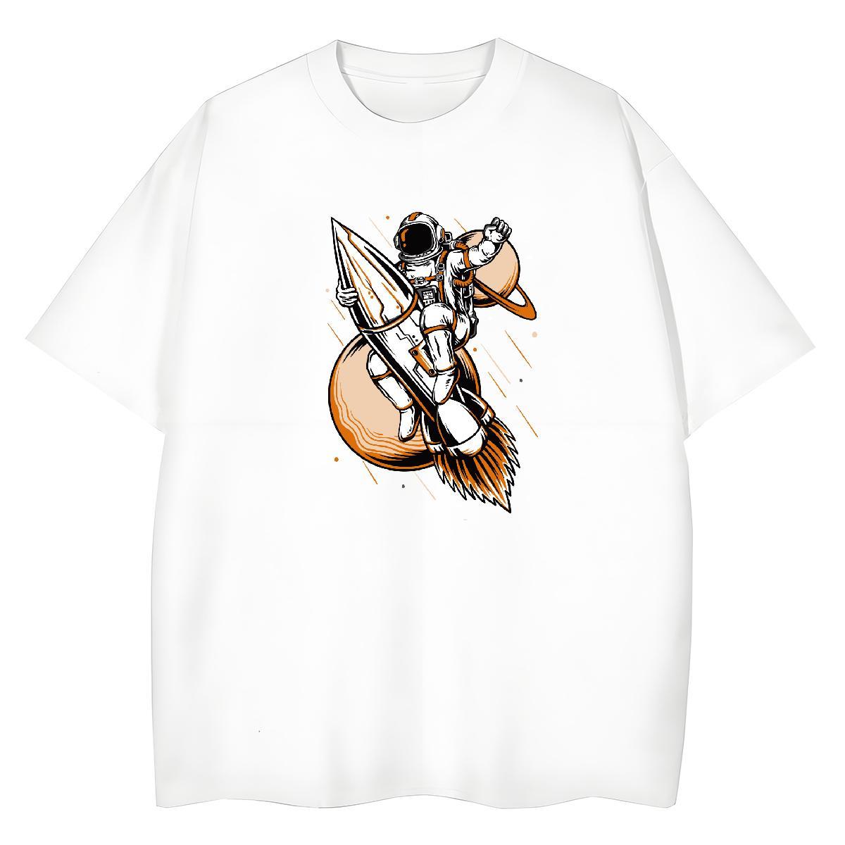Comfortable Unisex Tshirts 230g 100% Cotton universe Home Outdoor T shirt Breathable Crew Neck Graphic Tees