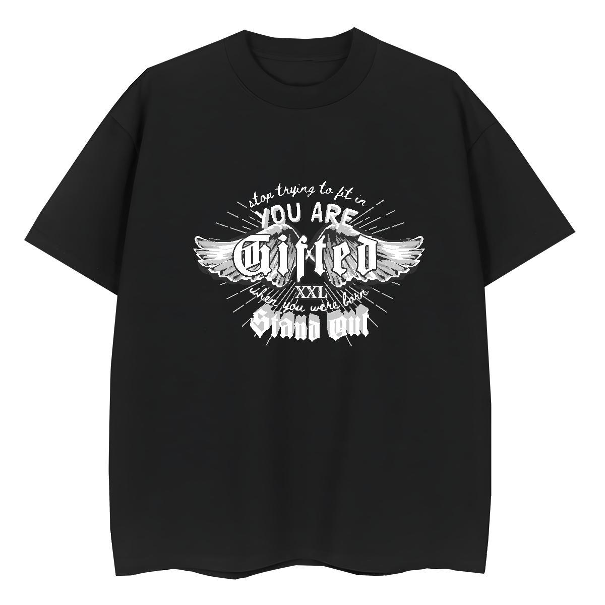 Unisex T-Shirts for Men 230g 100% Cotton wing Sports Casual Custom Printing Round Neck Short Sleeve Mens Tshirts Fashion Tees