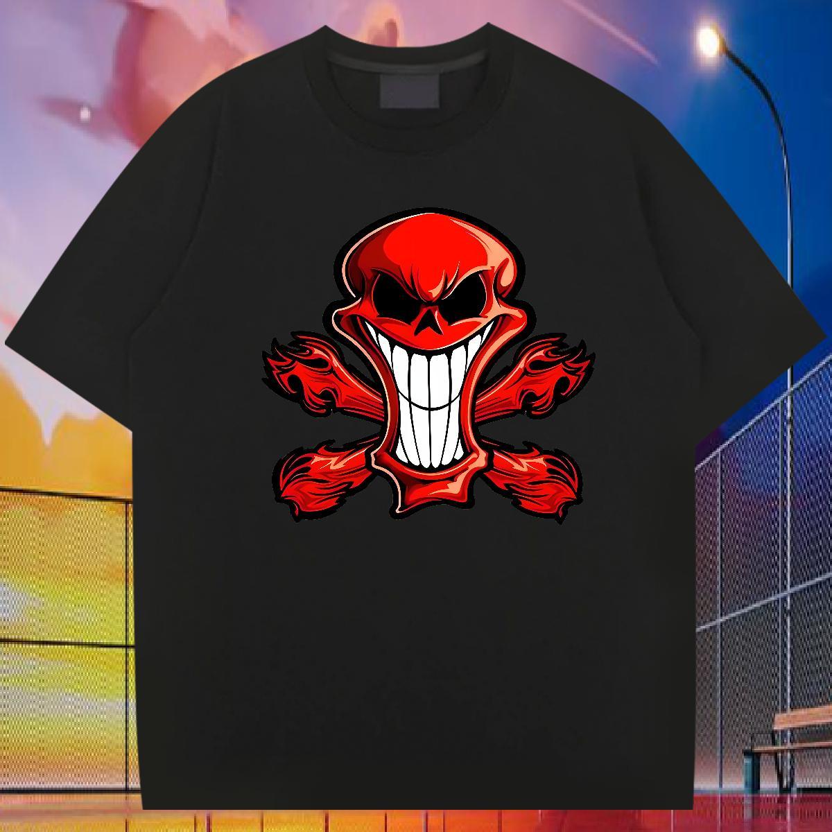 Brand Mens T Shirts 100% Cotton 230g skull Outdoor Asian Size Breathable Soft Mens Tshirts New Arrival Tops Tees
