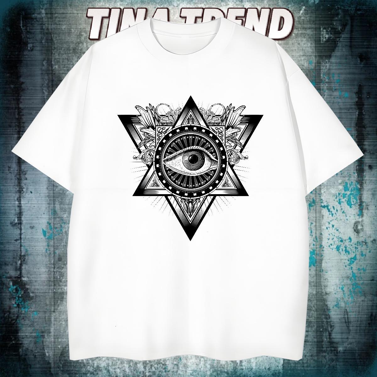 Cool T Shirt For Man 230g Cotton eye of the devil Daily Outfit DIY Logo Oversized O Neck Short Sleeves Tshirt for Man Woman Fashion Designer Tops Tees